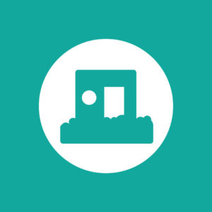 The Art Shanty Projects logo, but in a teal color.