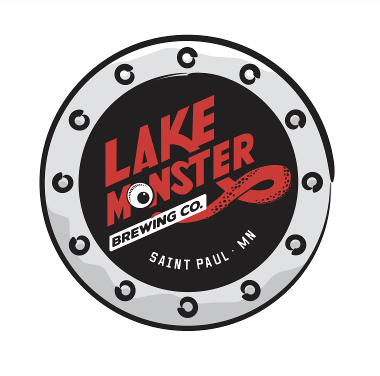 Porthole with Lake Monster Brewing logo inside.