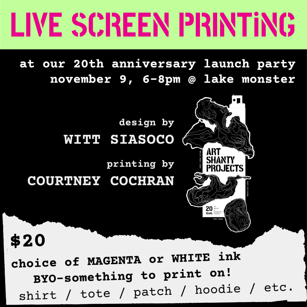 A poster for live screen printing