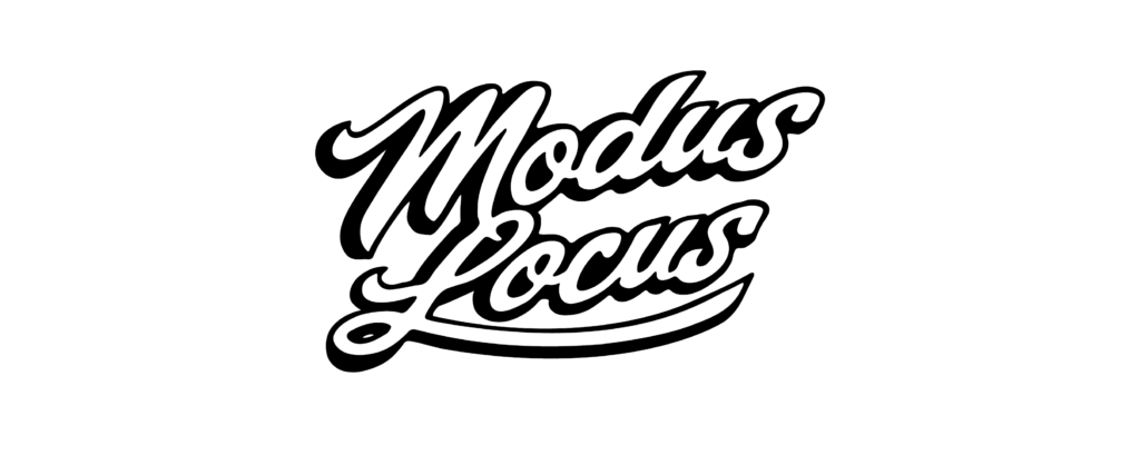 a black and white logo for Modus Locus
