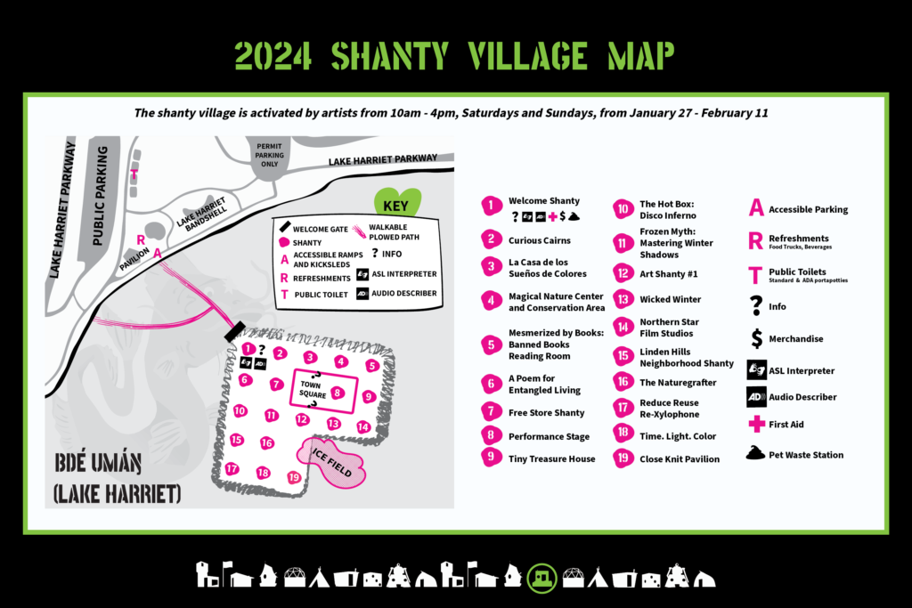 a map of the shanty village and surrounding park