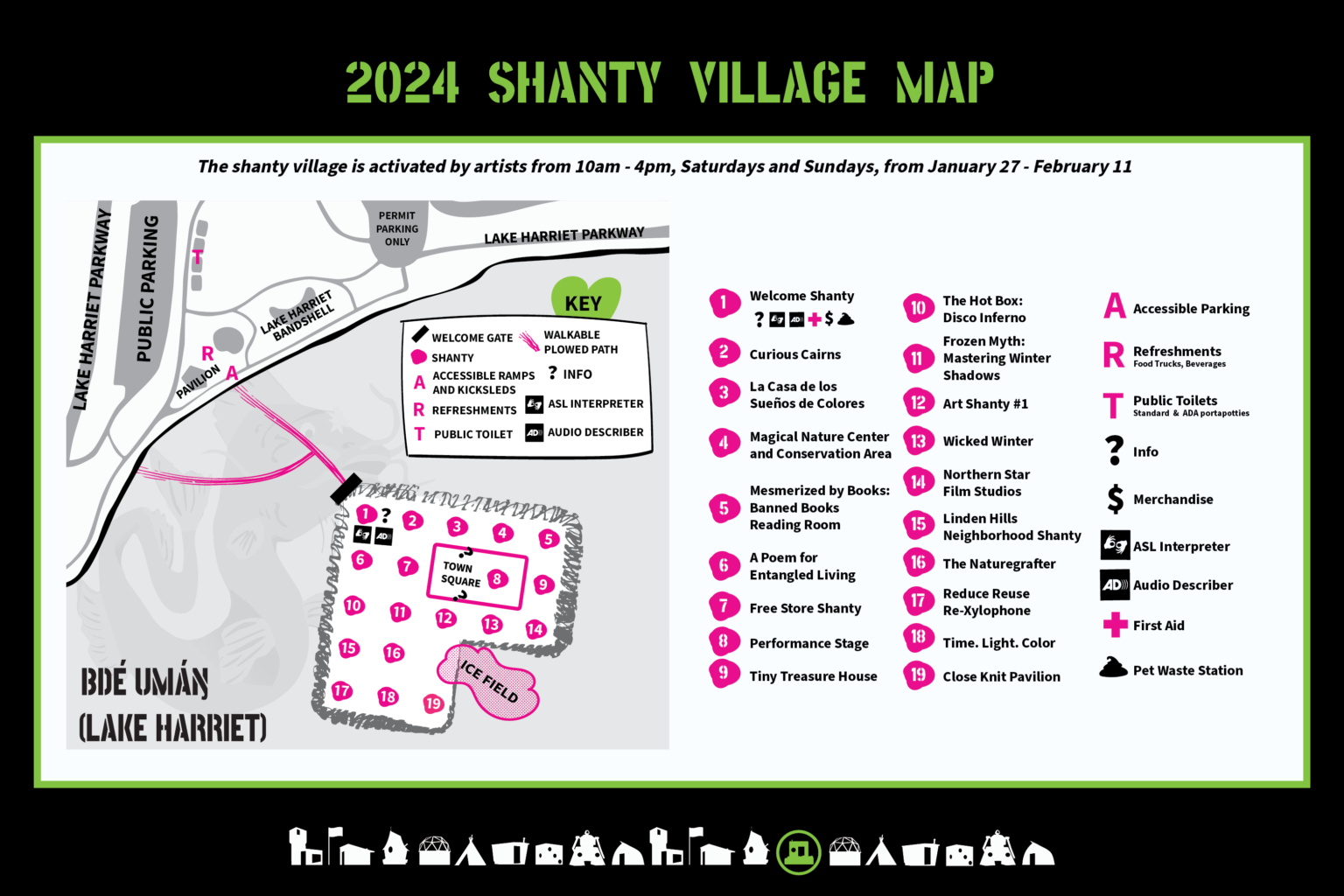 a map of the shanty village and surrounding park