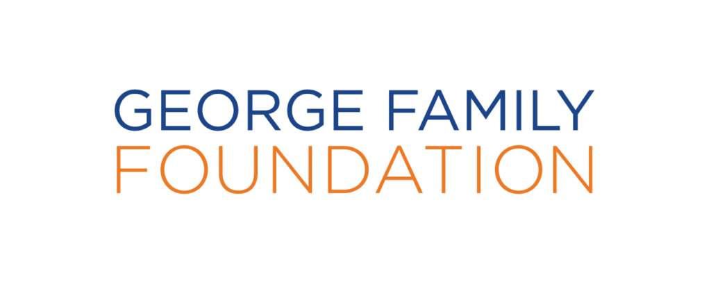 a blue and orange logo that reads 'George Family Foundation'