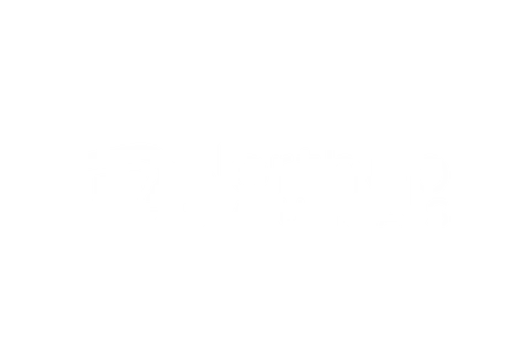 a white logo for NorthUp with a drawing of a sauna