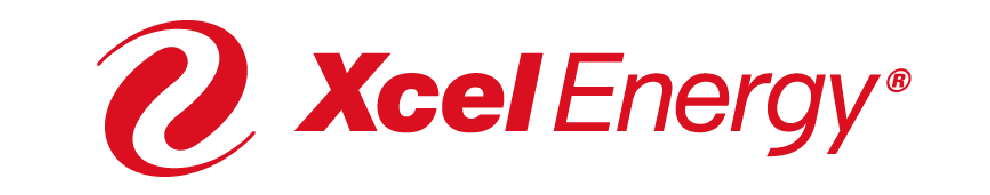 A red logo for Xcel Energy